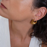 Large Gold Wavy Earrings