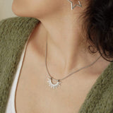 Silver Sun Pendant Necklace