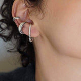 Single Silver Large Ear Cuff