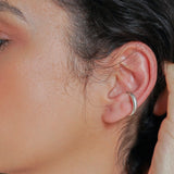 Single Silver Large Ear Cuff