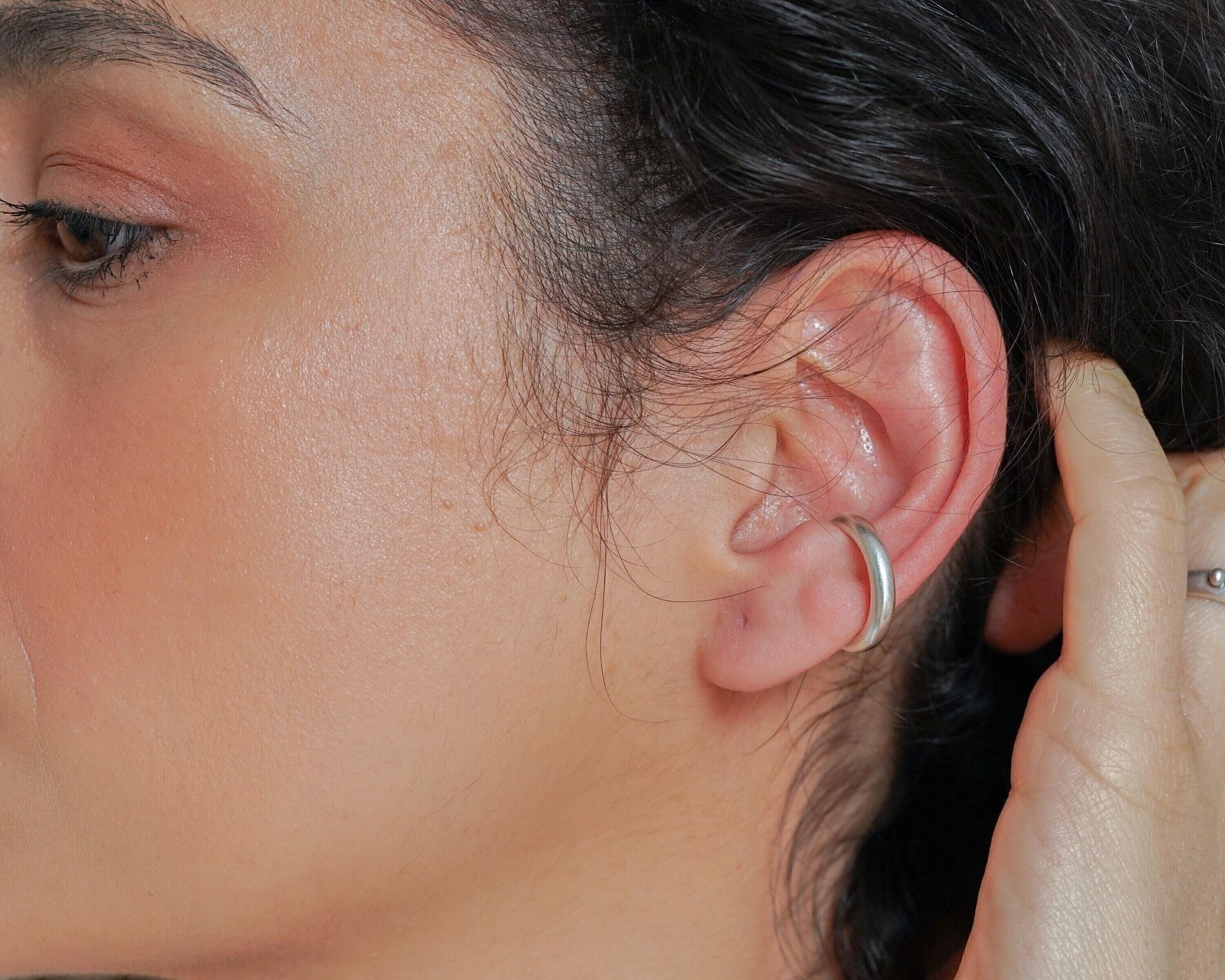 Single Silver Large Ear Cuff