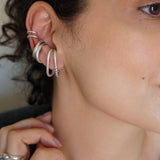 Single Silver Large Ear Cuff