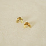 Gold Rainbow Stud Earrings