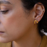 Gold Rainbow Stud Earrings
