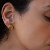 Gold Rainbow Stud Earrings