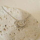 Silver Sun Pendant Necklace