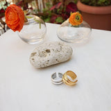 Gold Band Ring with Inner Floral Pattern