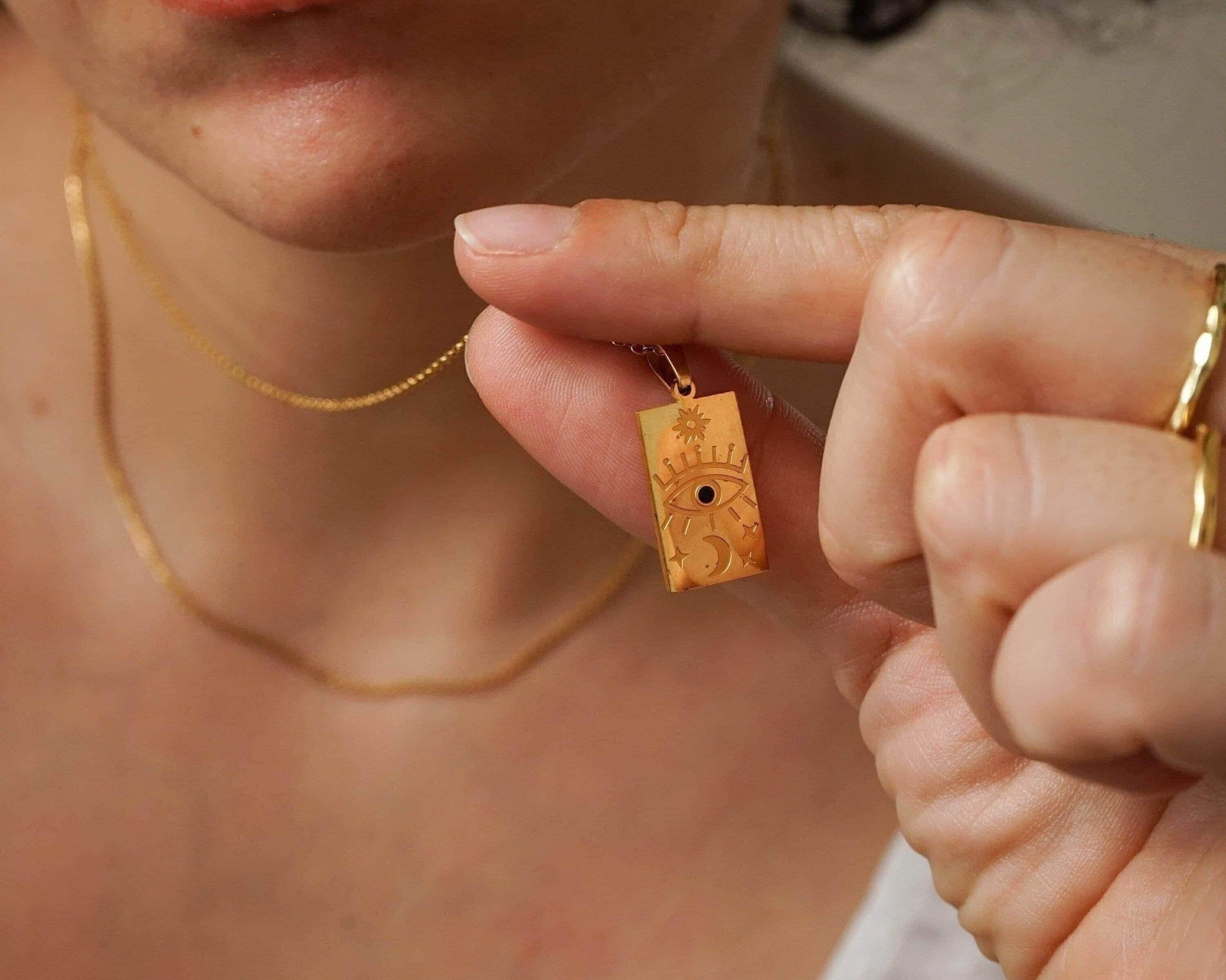 Gold Celestial Pendant Necklace