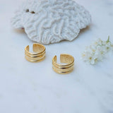 Gold Band Ring with Inner Floral Pattern