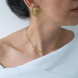 Large Gold Heart Stud Earrings