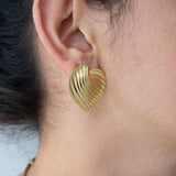 Large Gold Heart Stud Earrings