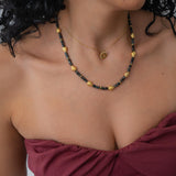 Gold ROUND Embossed pendant necklace