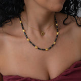 Gold ROUND Embossed pendant necklace