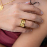 Gold Signet SNAKE Ring