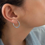 Silver Dotted Hoops
