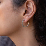 Silver Dotted Hoops