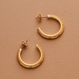 Gold DOTTED Hoops