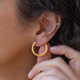 Gold DOTTED Hoops