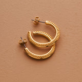 Gold DOTTED Hoops