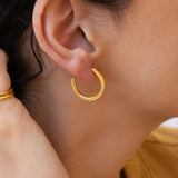 Gold DOTTED Hoops