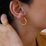 Gold DOTTED Hoops