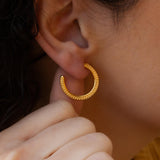 Gold DOTTED Hoops