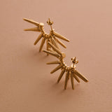 Gold Sun Rays Hoop Earrings