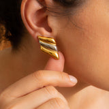 Large Mixed Metals Stud Earrings