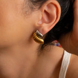 Large Mixed Metals Stud Earrings