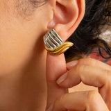 Large Mixed Metals Stud Earrings