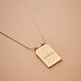 Gold rectangle EYE pendant necklace