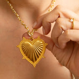 Gold Textured Heart Necklace