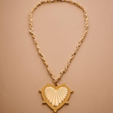 Gold Textured Heart Necklace