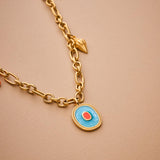 Gold Evil Eye & Sea Charms Necklace