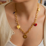 Gold Heart Charm Necklace