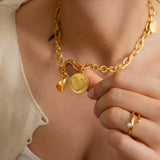 Gold Heart Charm Necklace