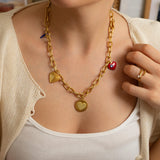 Gold Heart Charm Necklace