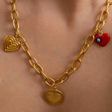 Gold Heart Charm Necklace
