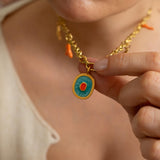 Gold Evil Eye & Sea Charms Necklace