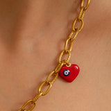 Gold Heart Charm Necklace
