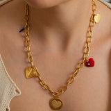 Gold Heart Charm Necklace