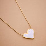 Gold Heart Shell Pendant Necklace