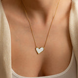 Gold Heart Shell Pendant Necklace