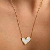 Gold Heart Shell Pendant Necklace