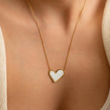 Gold Heart Shell Pendant Necklace