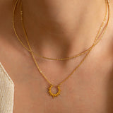 Gold Sun Pendant Necklace