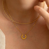 Gold Sun Pendant Necklace