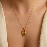 Gold Abstract EVIL EYE Necklace