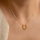 Gold Sun Pendant Necklace