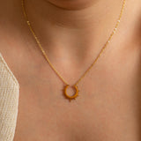 Gold Sun Pendant Necklace